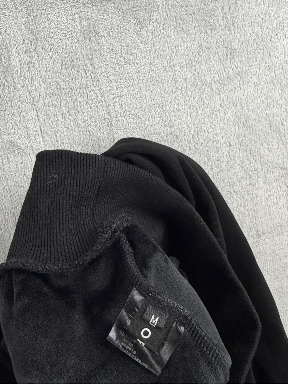 Black Half Zip Lounge Set Sweatshirt Jogger Set crop streetwear relax y2k Size M - Picture 10 of 12